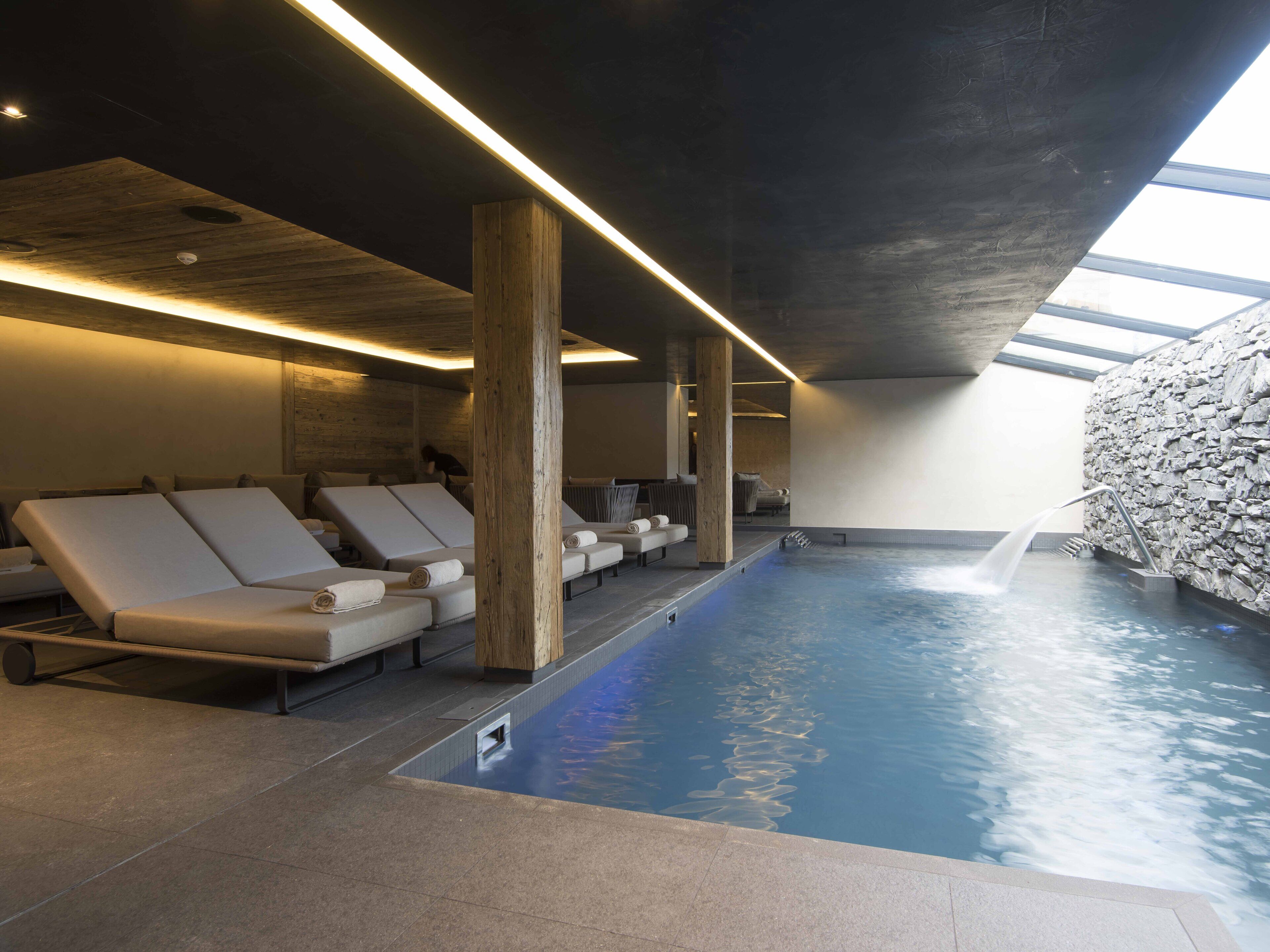 Indoor pool, open 8:00 AM to 8:00 PM, free cabanas, sun loungers