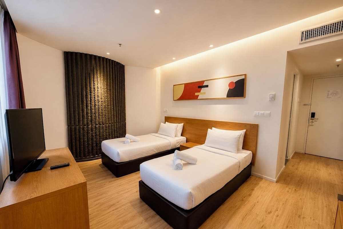 Superior Twin - City View | Minibar, in-room safe, desk, laptop workspace