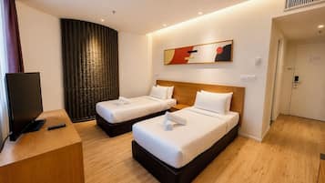 Superior Twin - City View | Minibar, in-room safe, desk, laptop workspace