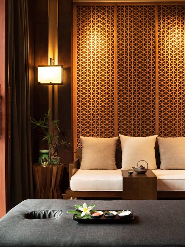 Steam room, body wraps, body scrubs, facials, Ayurvedic treatments