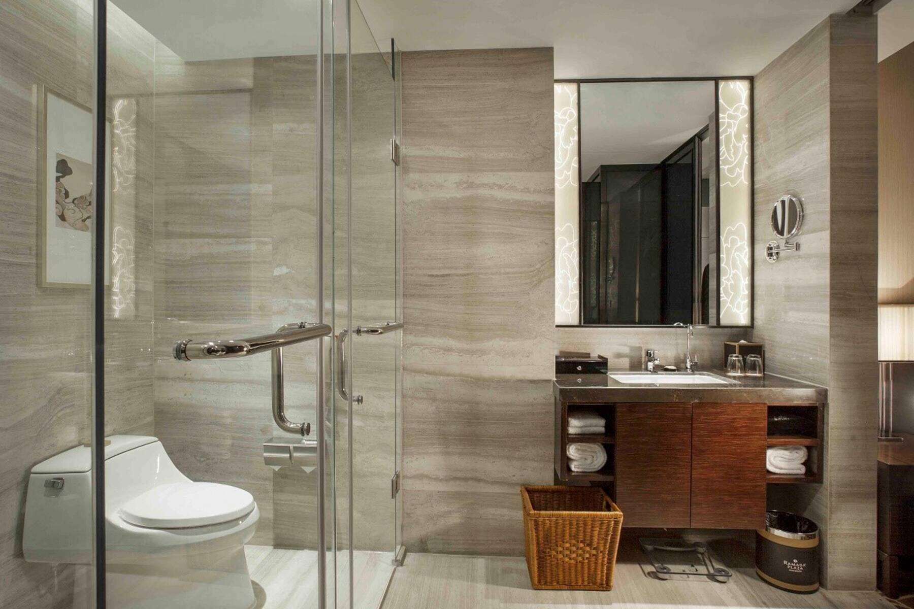 shower, rainfall showerhead, towels