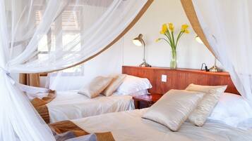 Premium bedding, desk, free cribs/infant beds, rollaway beds