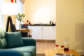 Studio Apartment - Double or Twin | Living area | 32-inch flat-screen TV with satellite channels, TV - SACO Jersey Merlin House (St. Helier)
