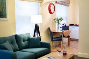 Studio Apartment - Double or Twin | Living area | 32-inch flat-screen TV with satellite channels, TV - SACO Jersey Merlin House (St. Helier)