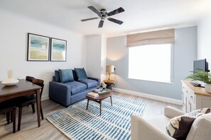 One Bedroom Apartment (with Sofa Bed) | Living area | 32-inch flat-screen TV with satellite channels, TV - SACO Jersey Merlin House (St. Helier)