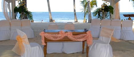 Outdoor banquet area