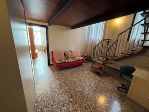 Apartment, 2 Bedrooms, Canal View (Cannaregio - Fondamenta Misericordia) | Living area | 32-inch flat-screen TV with digital channels