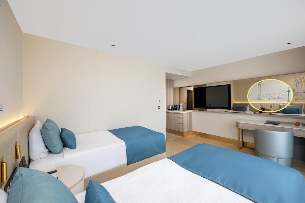 1 chambre, literie de qualité, articles de minibar gratuits, coffre-fort