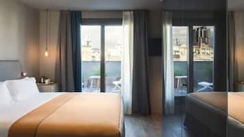 1 habitación, edredón y camas con efecto memoria
