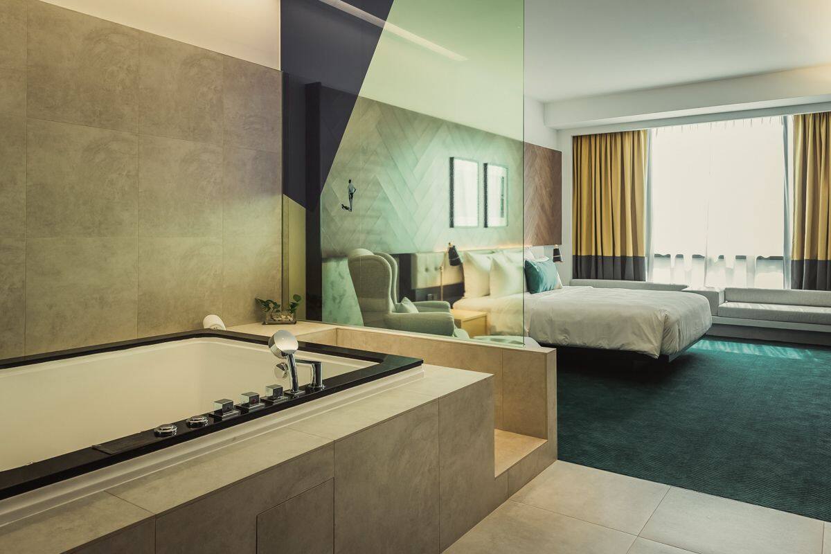 summer bliss studio | premium bedding, in-room safe, desk, blackout curtains