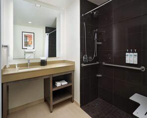 Studio, 1 King Bed with Sofa bed | Bathroom | Designer toiletries, hair dryer, towels