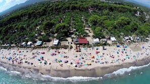 Private beach, beach volleyball, beach bar