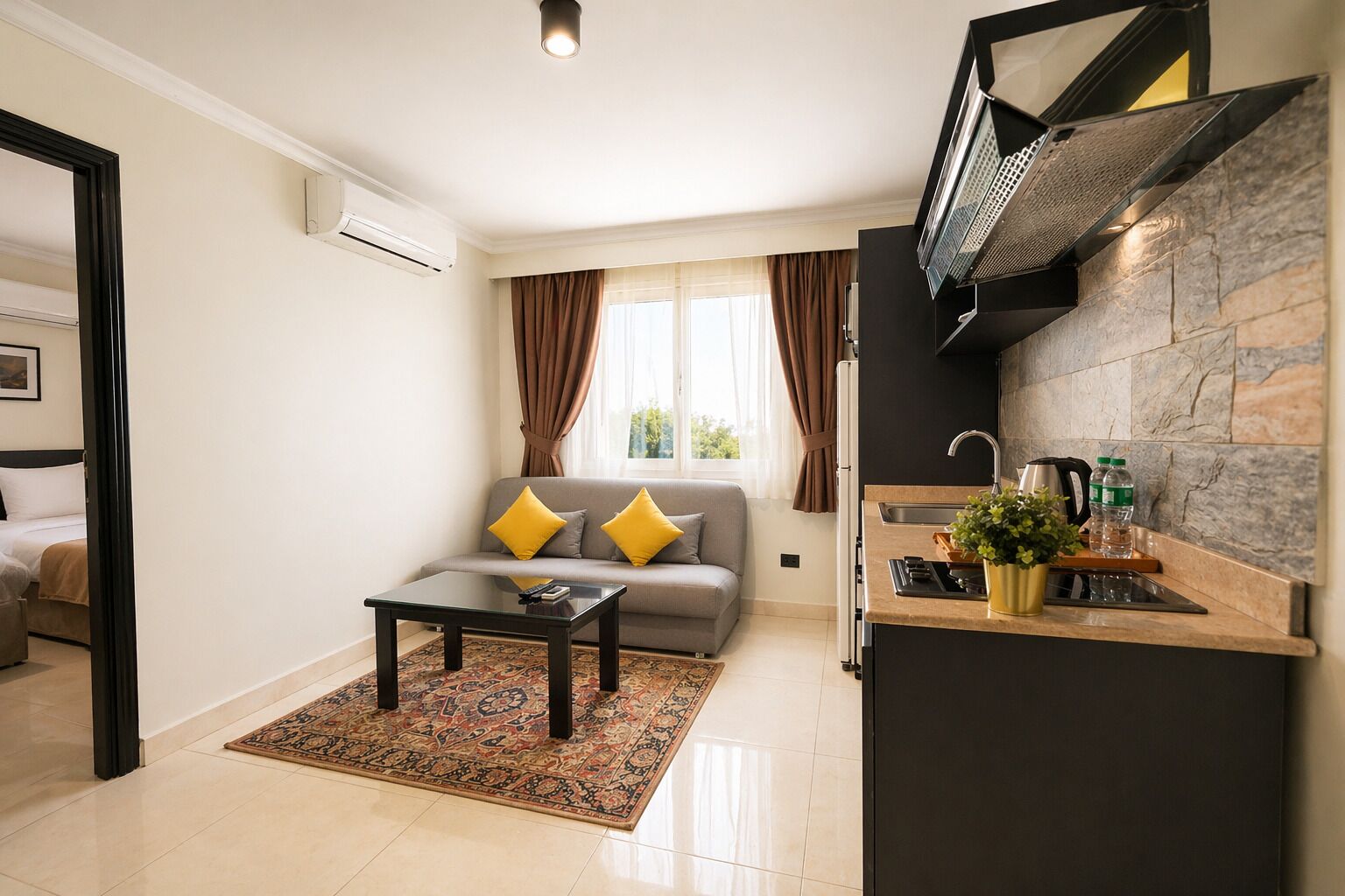 Junior One-Bedroom Suite with Kitchenette | Premium bedding, minibar, individually decorated, individually furnished