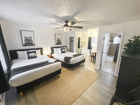 Signature Double Room, 2 Queen Beds (Wet Bar) | Laptop workspace, iron/ironing board, free WiFi, bed sheets