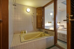 Family Room, In-room bath only (Non-smoking, No pets) | Bathroom | Combined shower/bathtub, hair dryer, slippers, bidet - Fuji Premium Resort (Fujikawaguchiko)