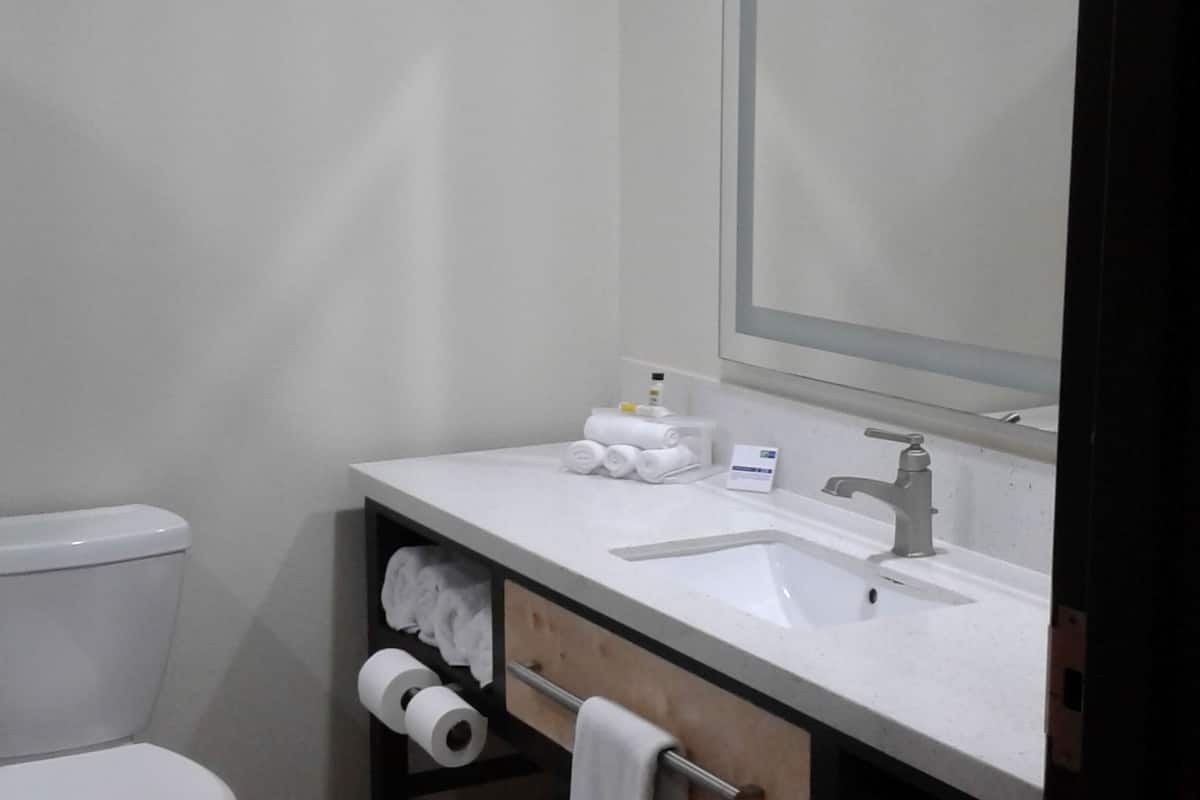 free toiletries, hair dryer, towels