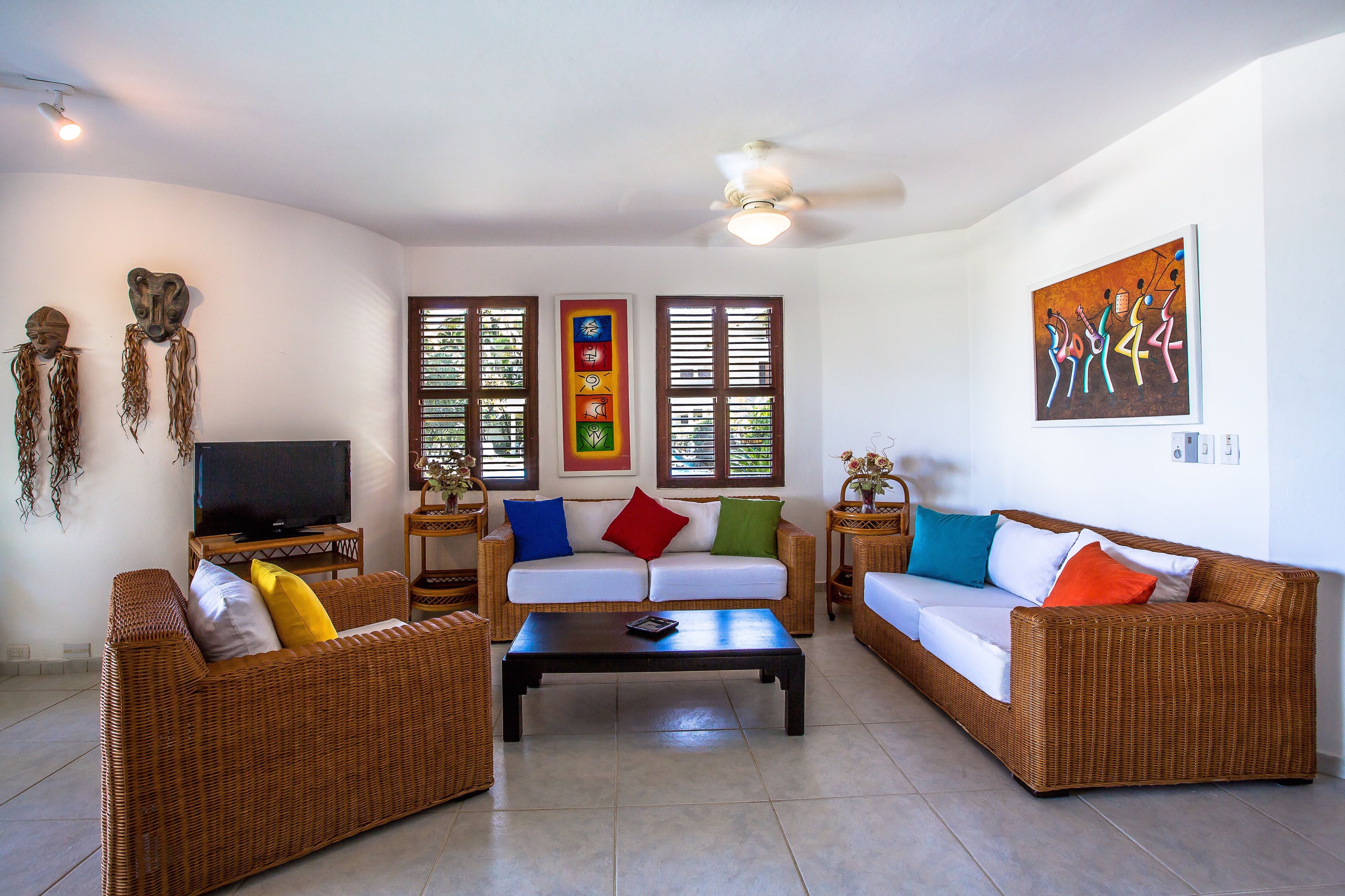 premium apartment, sea view | living area | flat-screen tv