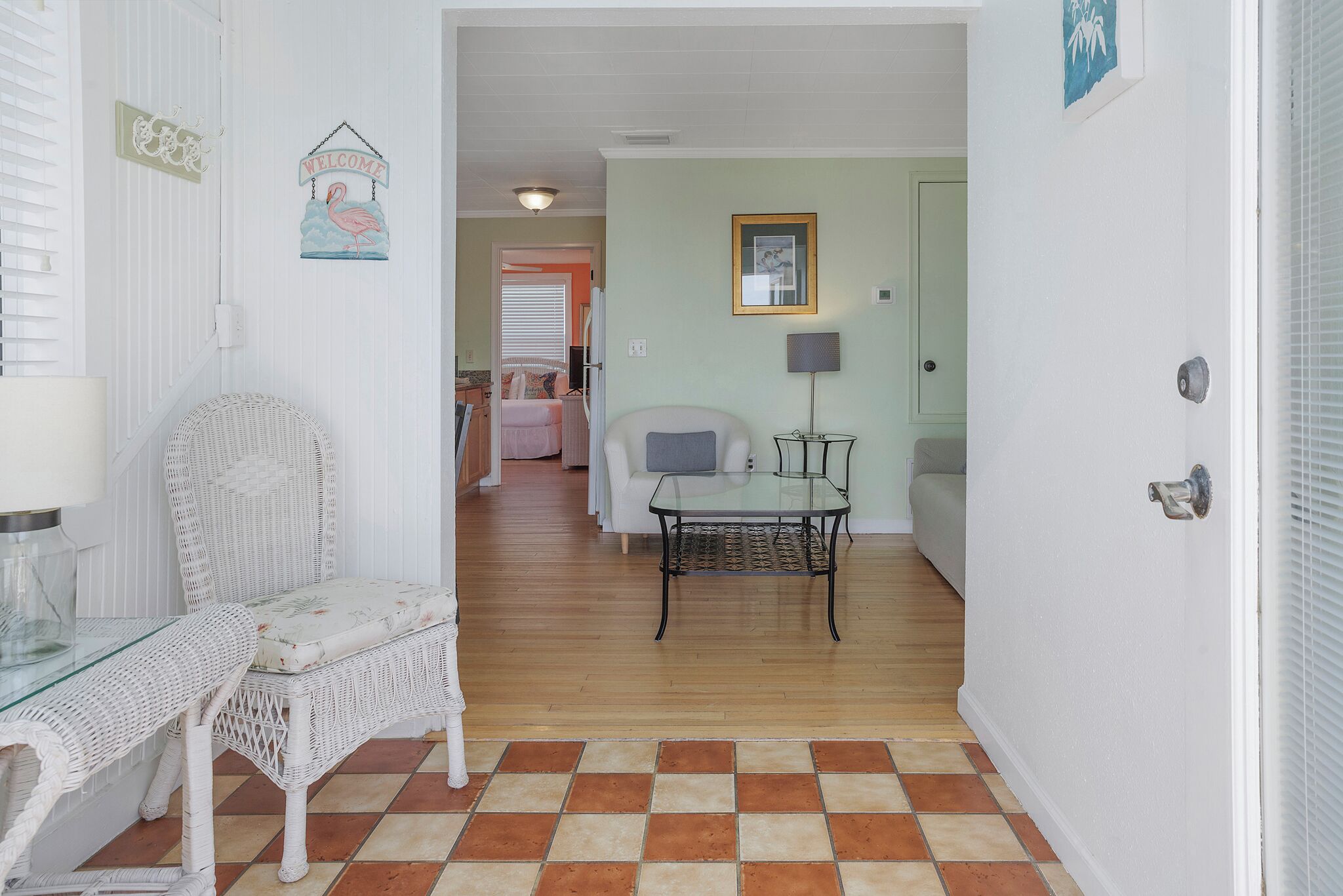 unit #4 room, 2 bedrooms, kitchen (one bath) | living area | 32-inch tv with cable channels