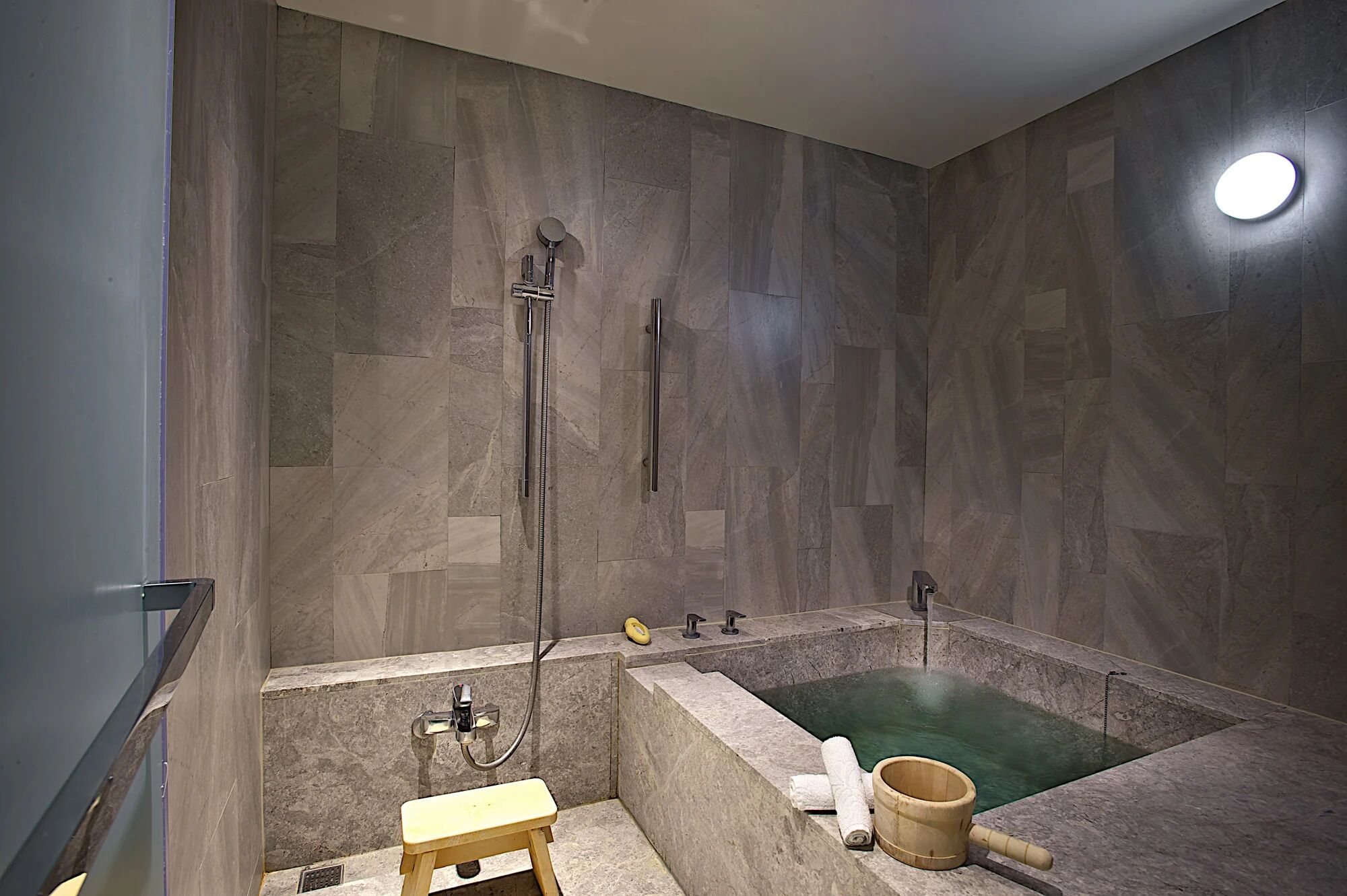 standard room (no balcony) | bathroom | spring water bathtub, hair dryer, slippers, bidet