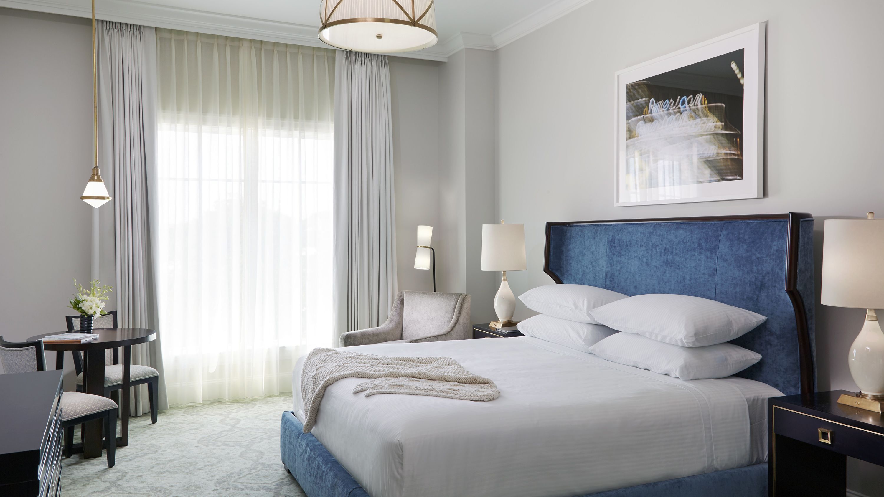 Premium bedding, free minibar, in-room safe, laptop workspace
