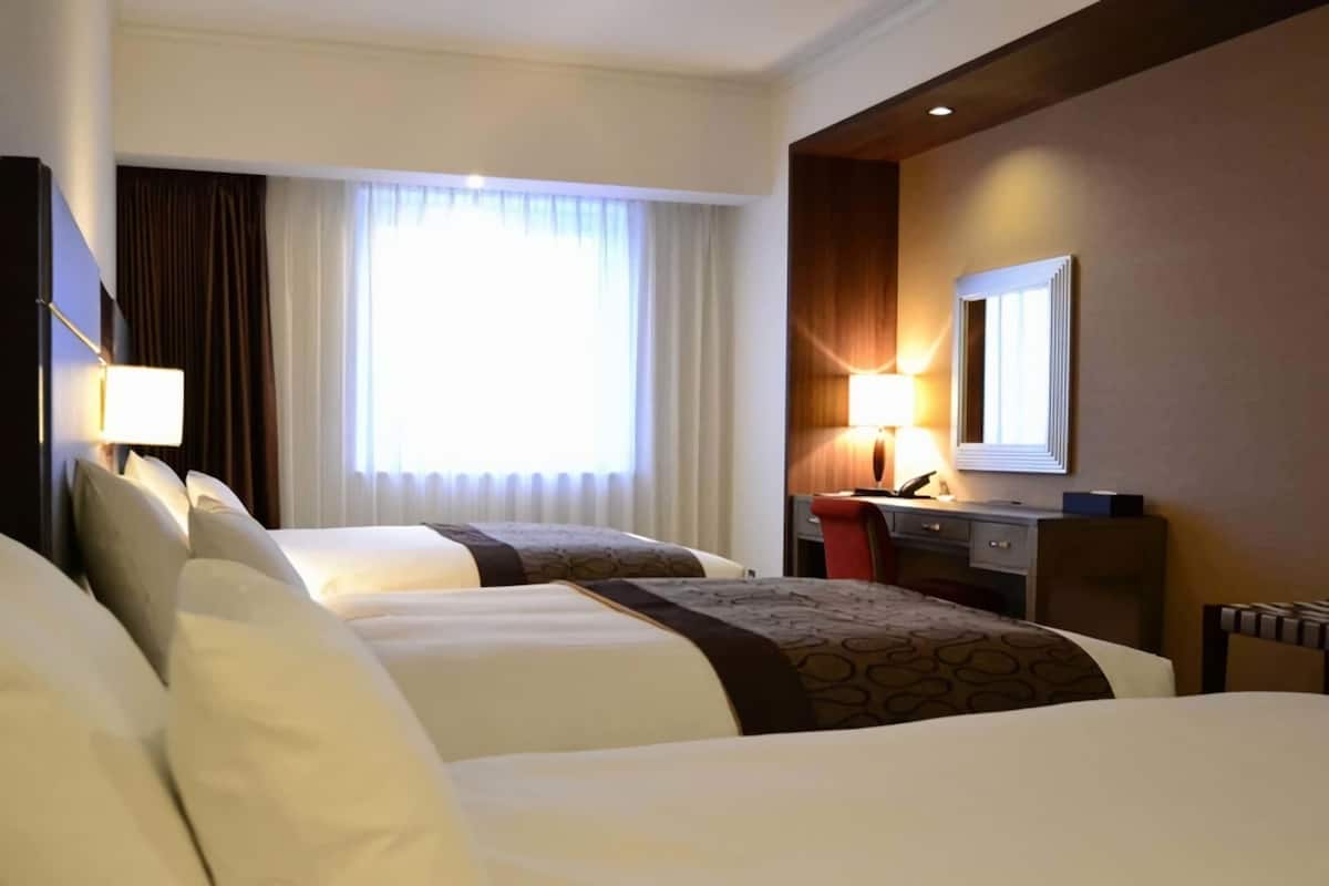 Down comforters, minibar, desk, blackout drapes