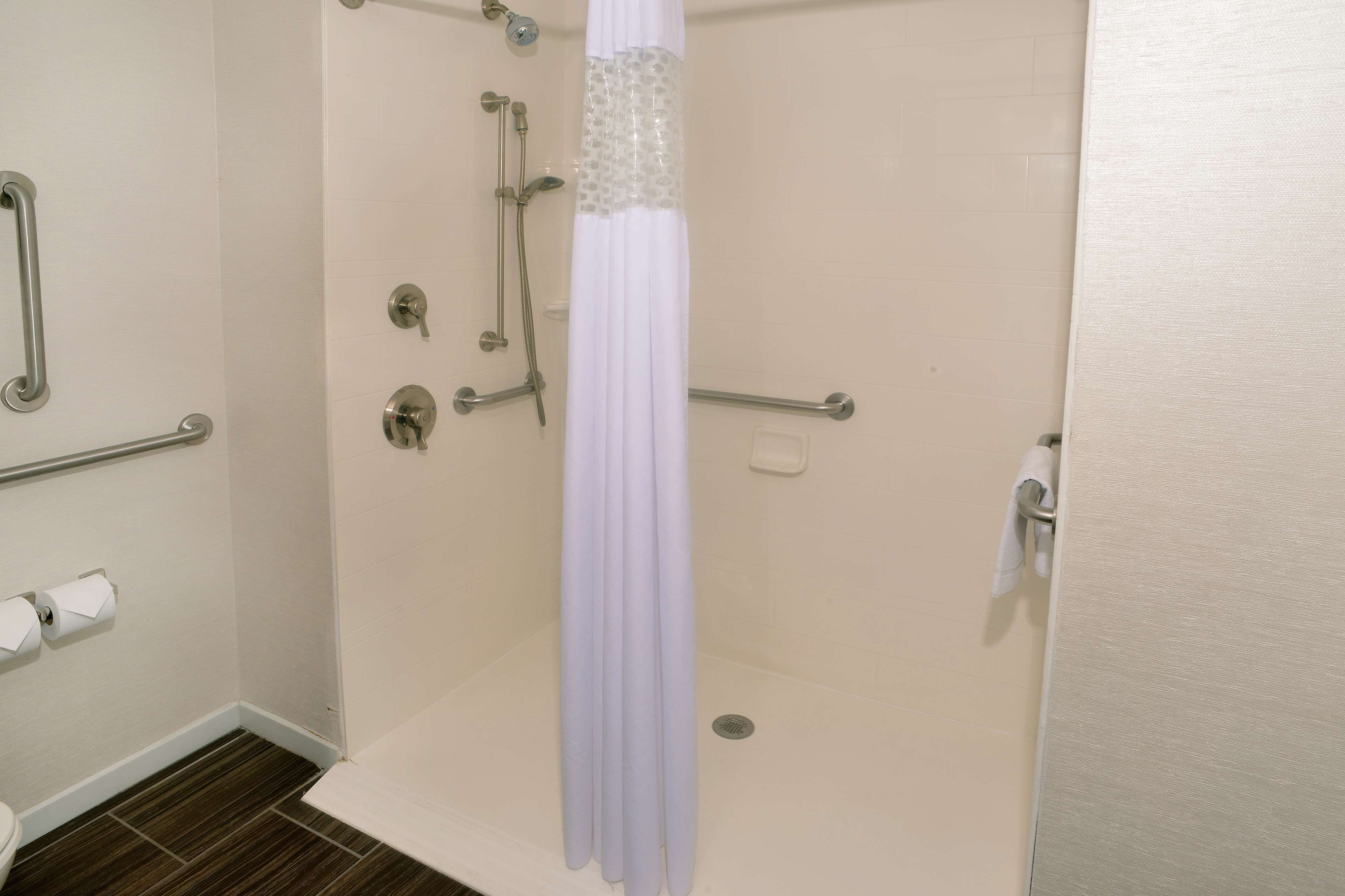 room, 1 king bed, accessible (mobility & hearing, roll-in shower) | bathroom shower