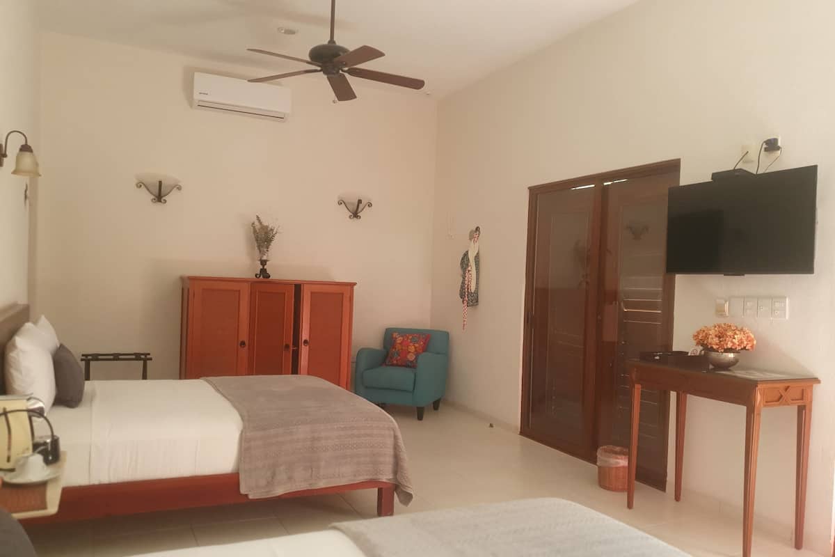 Suite, 2 Queen Beds, Jetted Tub, Pool View | 1 bedroom, premium bedding, pillowtop beds, in-room safe