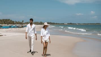 On the beach, white sand, water skiing, kayaking