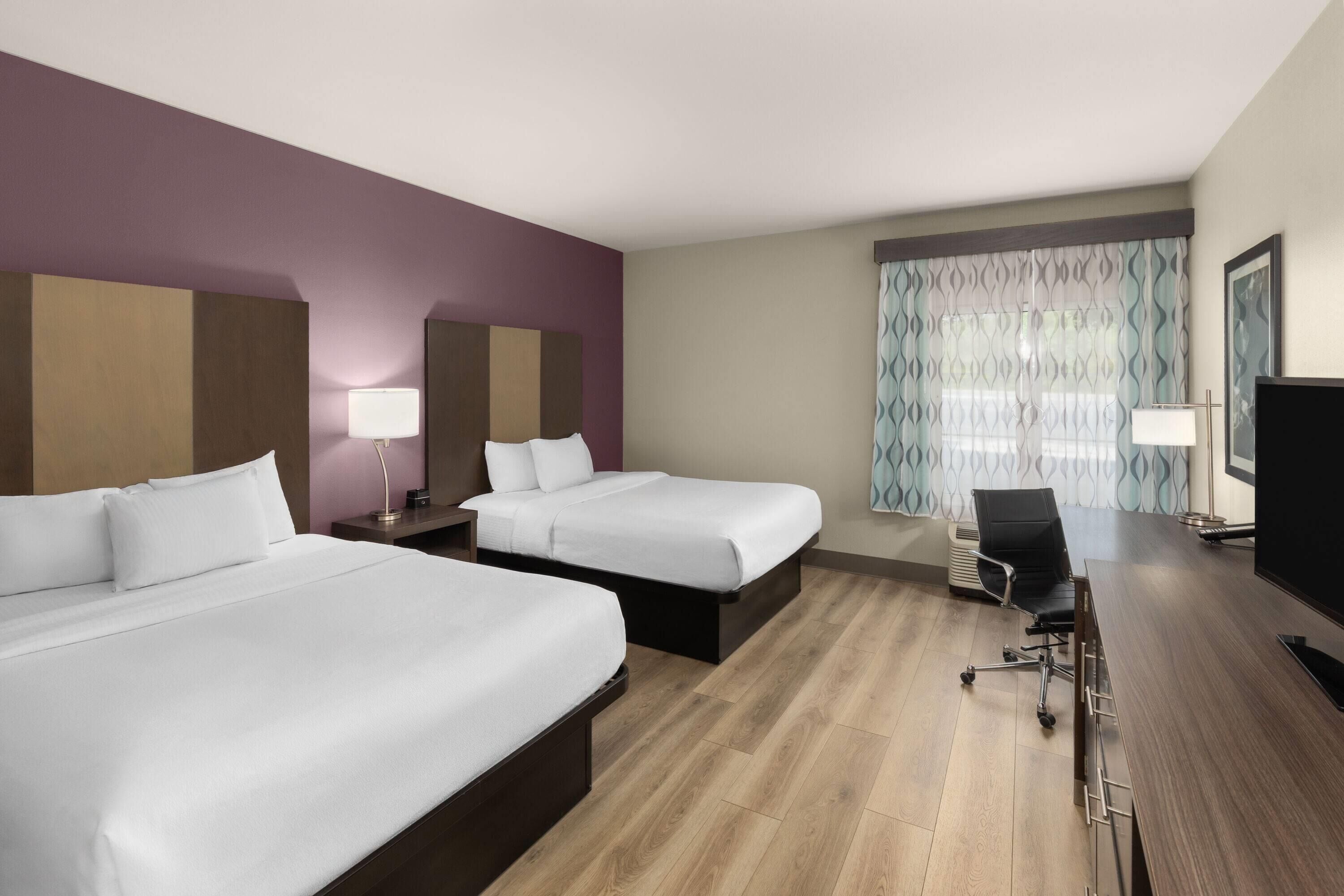 Premium bedding, pillowtop beds, desk, iron/ironing board