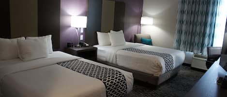 Premium bedding, pillow-top beds, desk, iron/ironing board