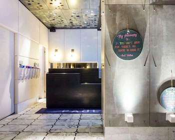 Hotel entrance and lobby at The Paul Hotel NYC