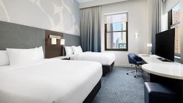 In-room safe, desk, laptop workspace, blackout drapes