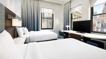 In-room safe, desk, laptop workspace, blackout drapes