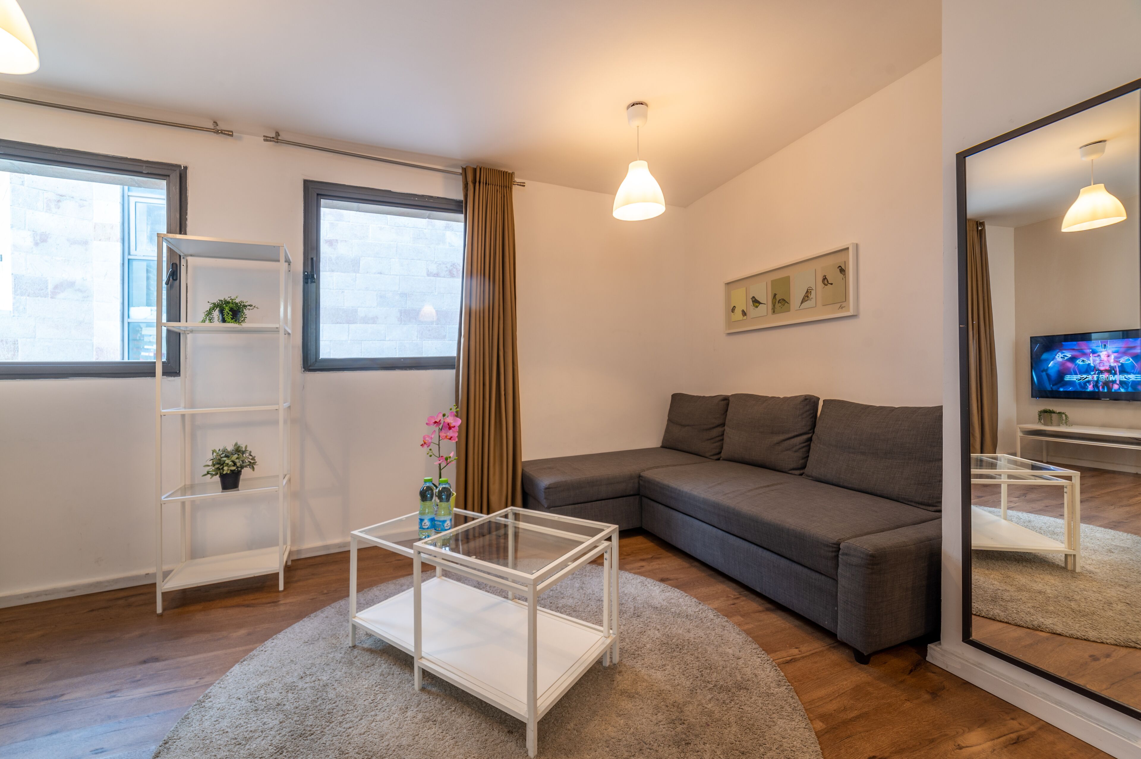 高级公寓, 1 间卧室 | 起居区 | 32-英寸纯平电视 （配备有线频道）、液晶电视