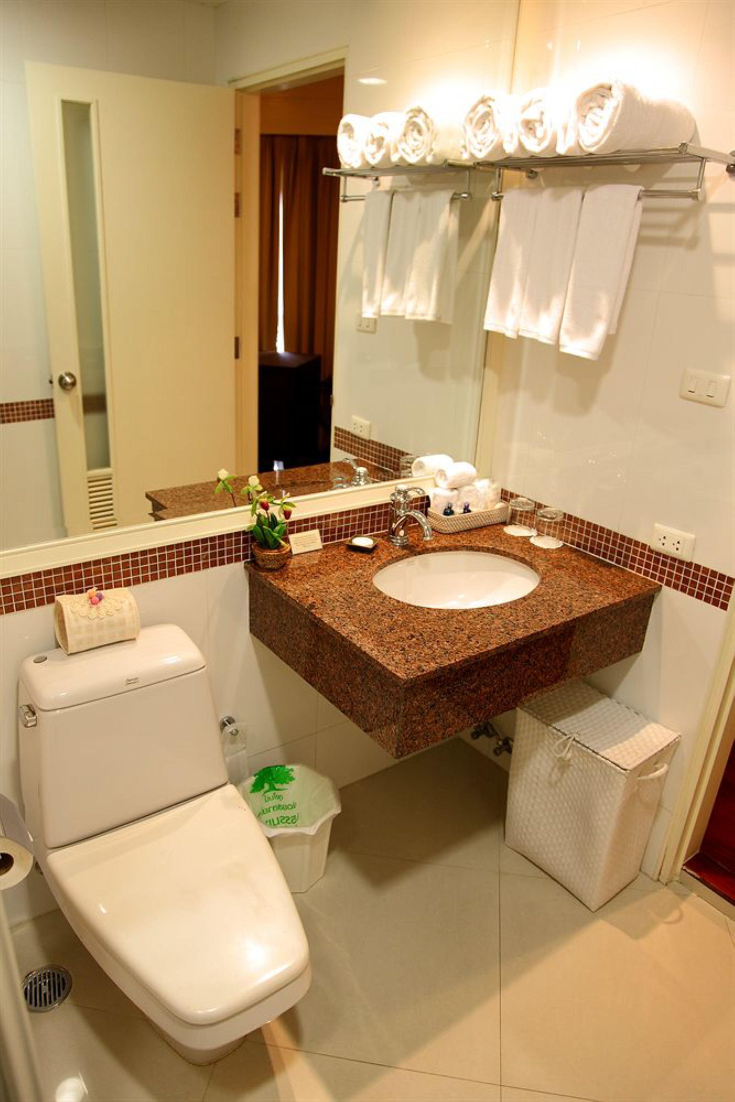 free toiletries, hair dryer, bathrobes, slippers