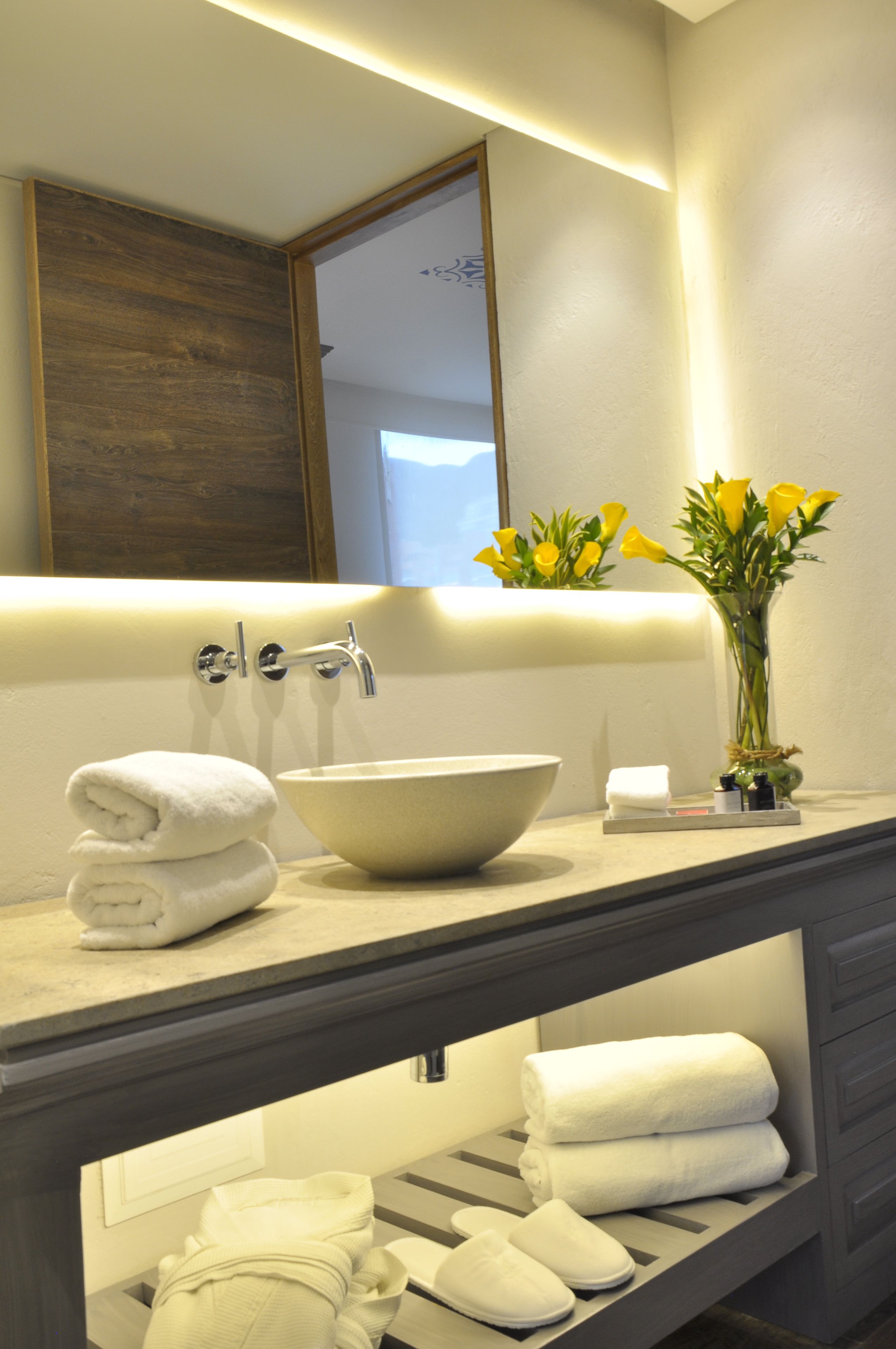 shower, free toiletries, hair dryer, bathrobes