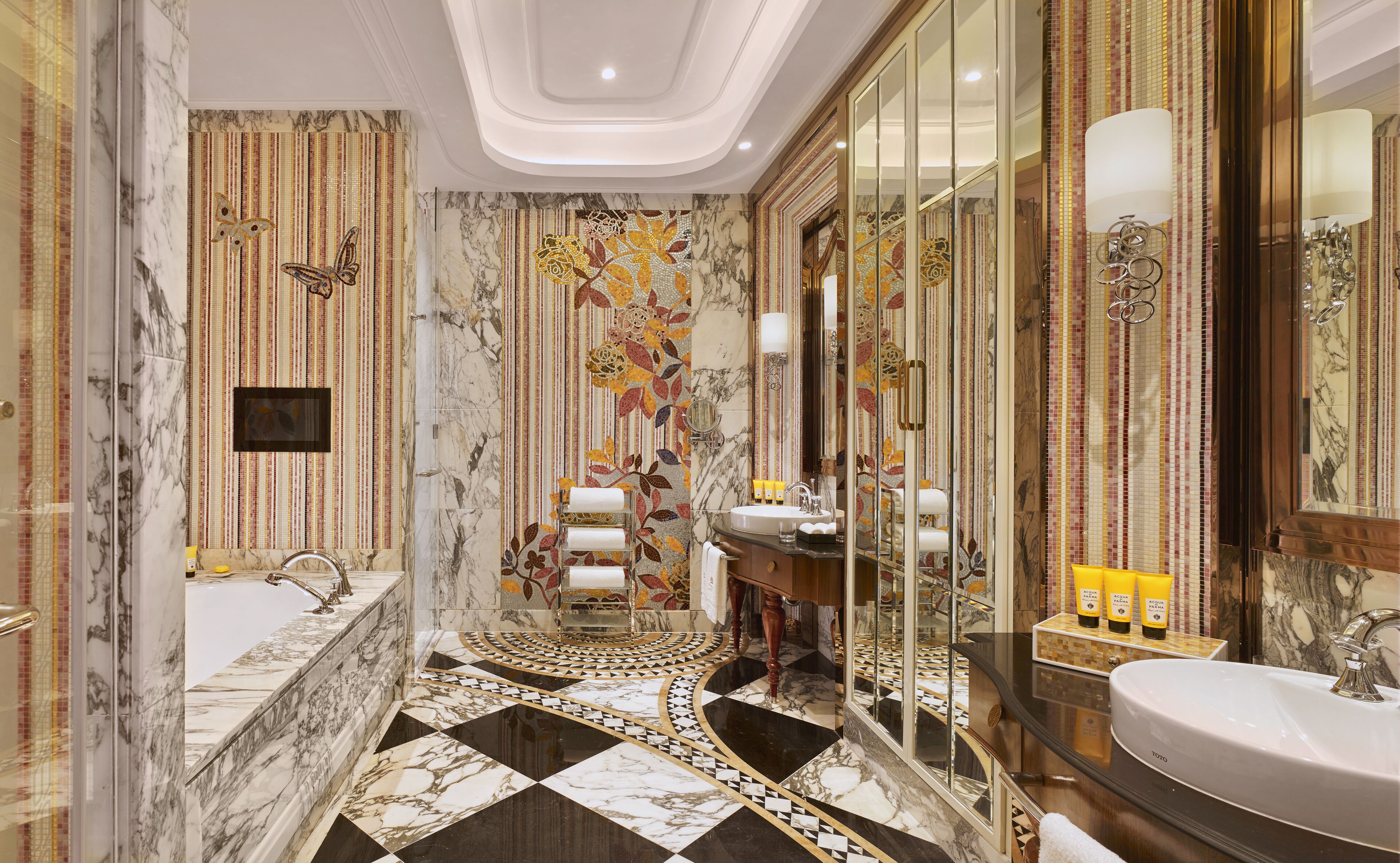 the saigon suite, duplex, 2-bedroom, business lounge access, free minibar, river view. | living room | 48-inch led tv with cable channels, tv