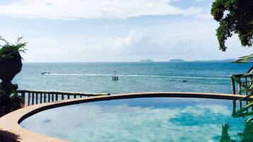 Outdoor pool, pool loungers