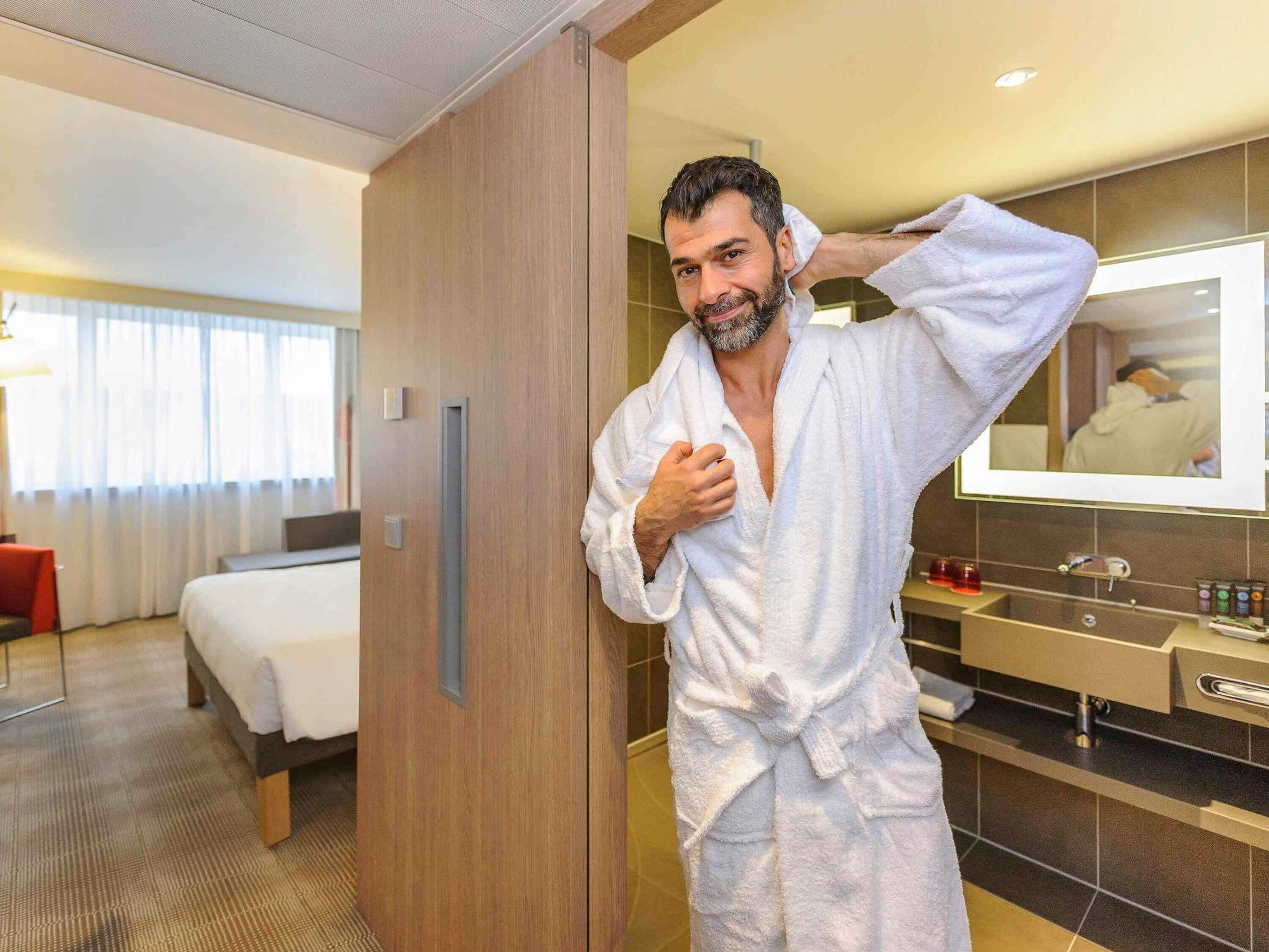 Premium bedding, pillow-top beds, in-room safe, desk