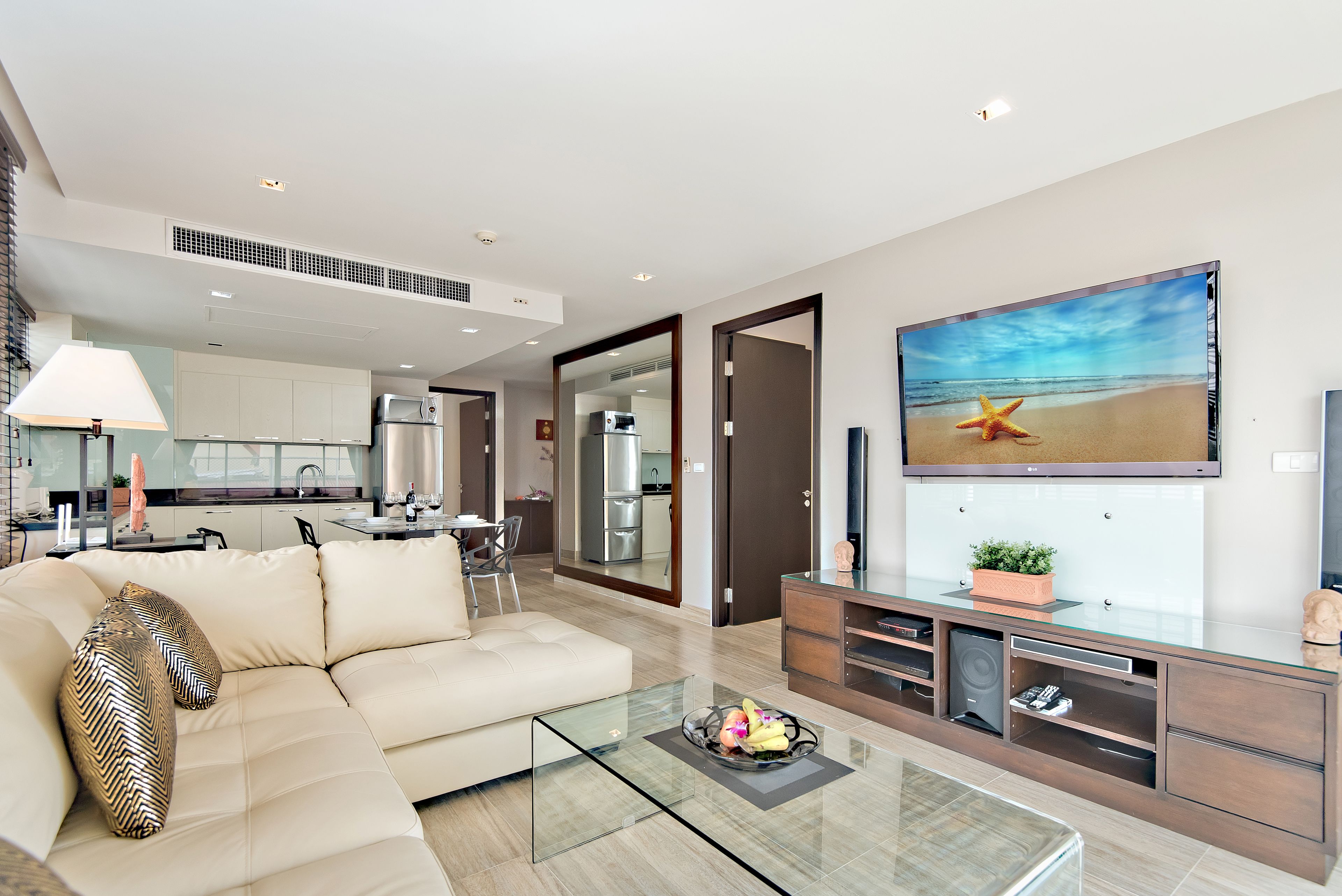 Luxury Apartment, 2 Bedrooms | Living room | 42-inch flat-screen TV with cable channels, LCD TV, DVD player