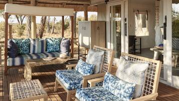 Deluxe Tent (Savute Elephant Lodge) | Premium bedding, free minibar, in-room safe, desk