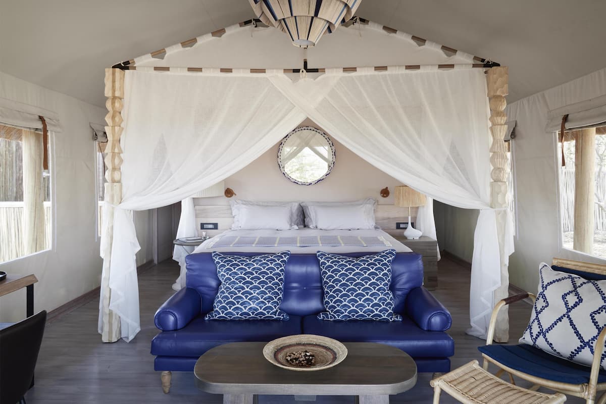 Deluxe Tent (Savute Elephant Lodge) | Premium bedding, free minibar, in-room safe, desk