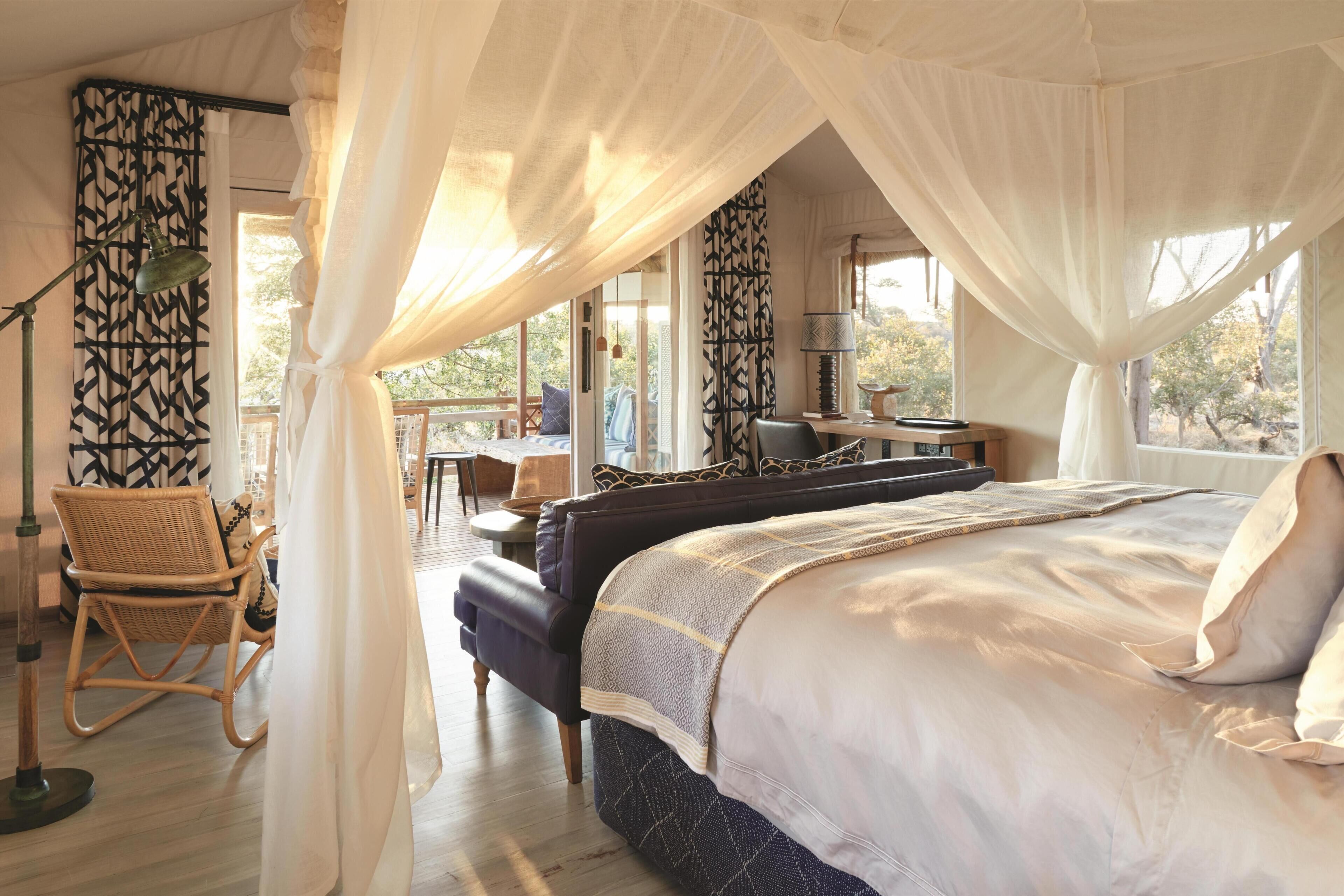 Deluxe Tent (Savute Elephant Lodge) | Premium bedding, free minibar, in-room safe, desk