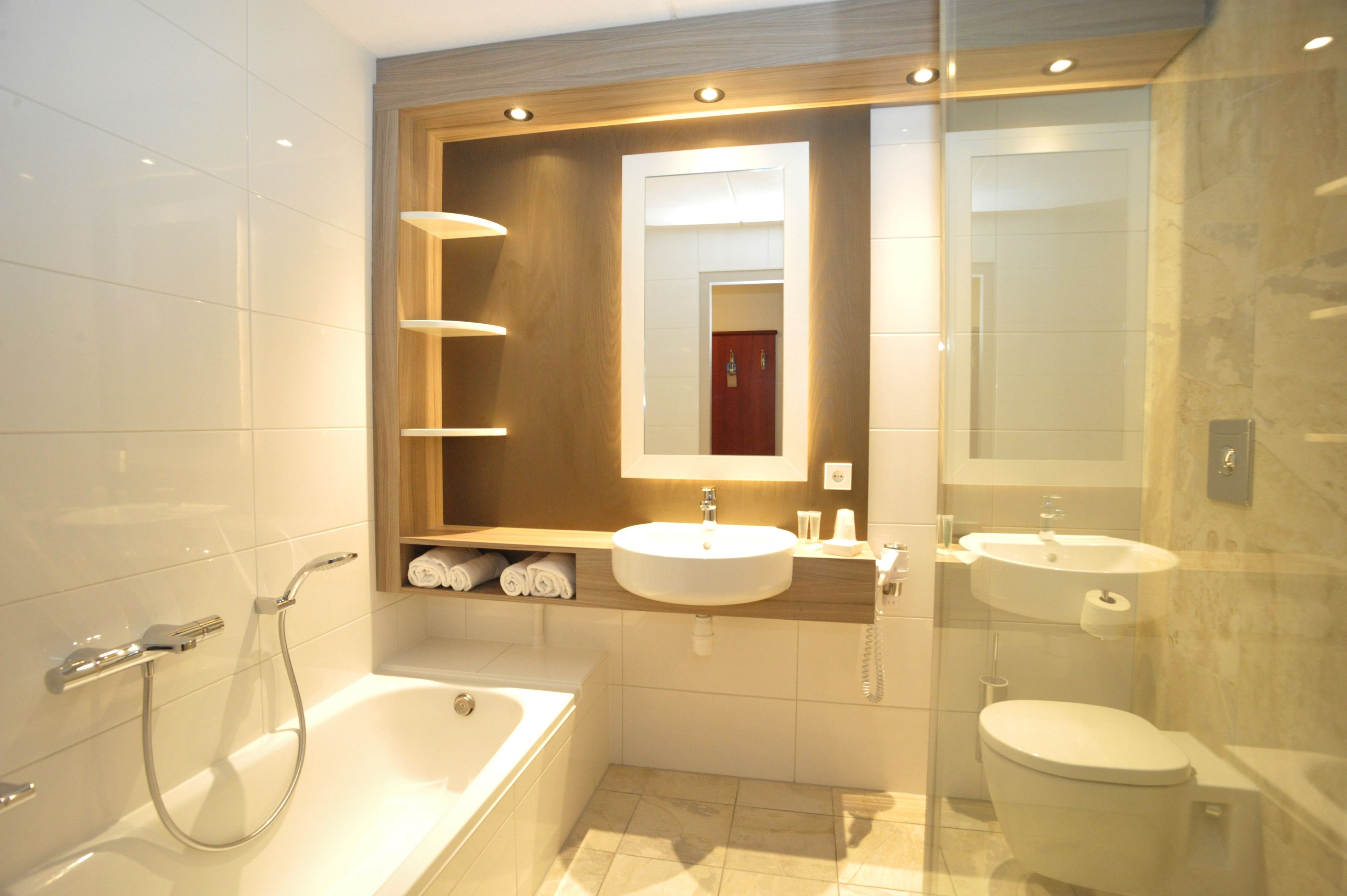 free toiletries, hair dryer, towels