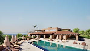 Seasonal outdoor pool, open 8:00 AM to 8:00 PM, pool umbrellas - Kouros Palace Active Lifestyle Hotel (Kos)