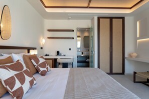 Deluxe Double Room, Private Pool | Bathroom | Shower, free toiletries, hair dryer, bathrobes - Kouros Palace Active Lifestyle Hotel (Kos)
