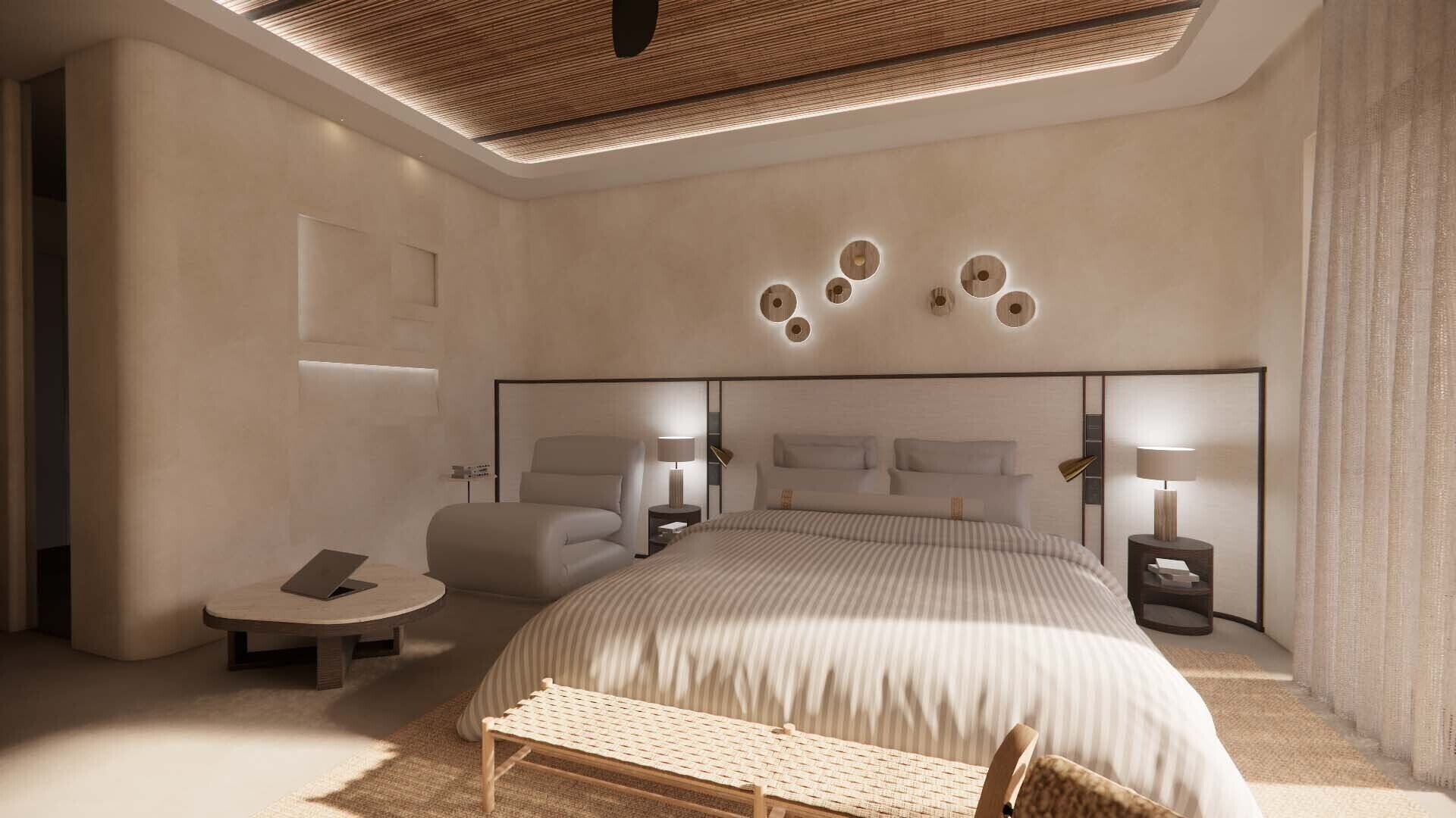 Beachfront Deluxe Twin Room | Artículos del minibar gratis y caja de seguridad en la habitación 