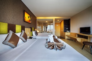 1 habitación, ropa de cama de alta calidad, cubrecamas y minibar