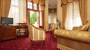 Luxury Double Room | Living area | 32-inch LED TV with satellite channels, TV, DVD player - Hotel Villa Ritter (Karlovy Vary)