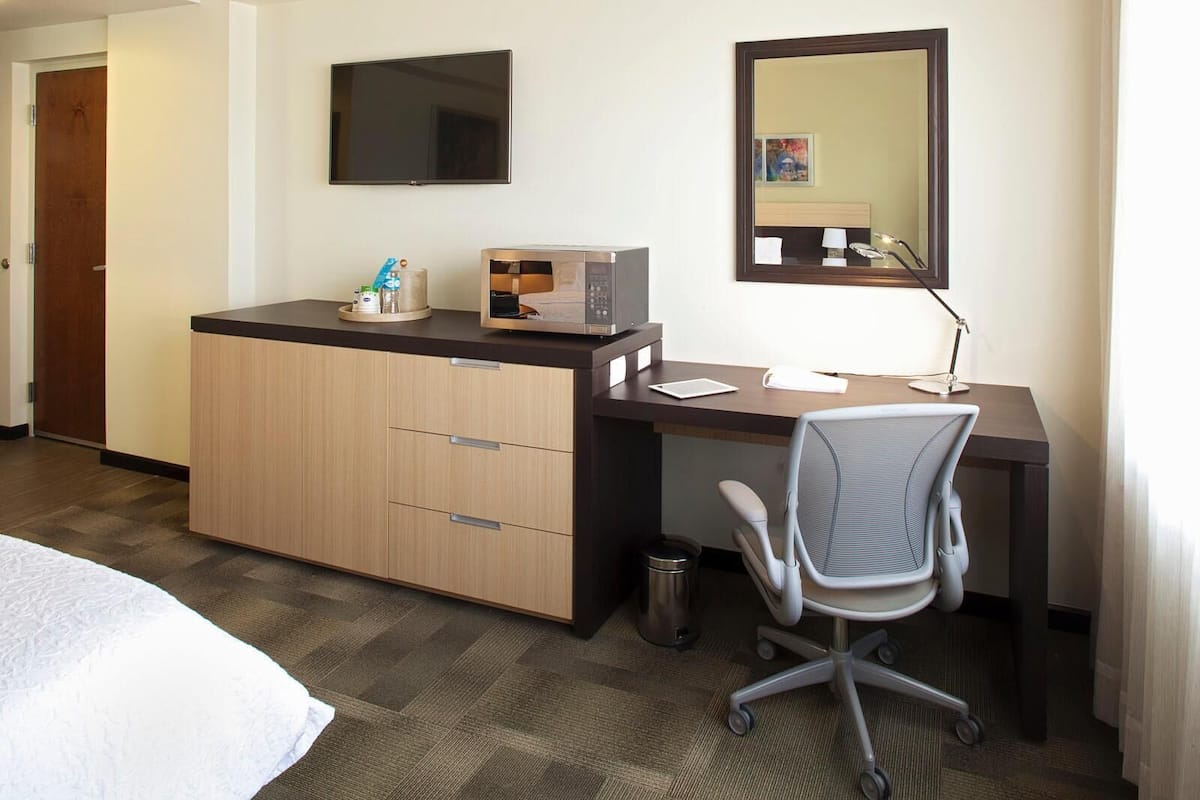 In-room safe, desk, laptop workspace, blackout drapes